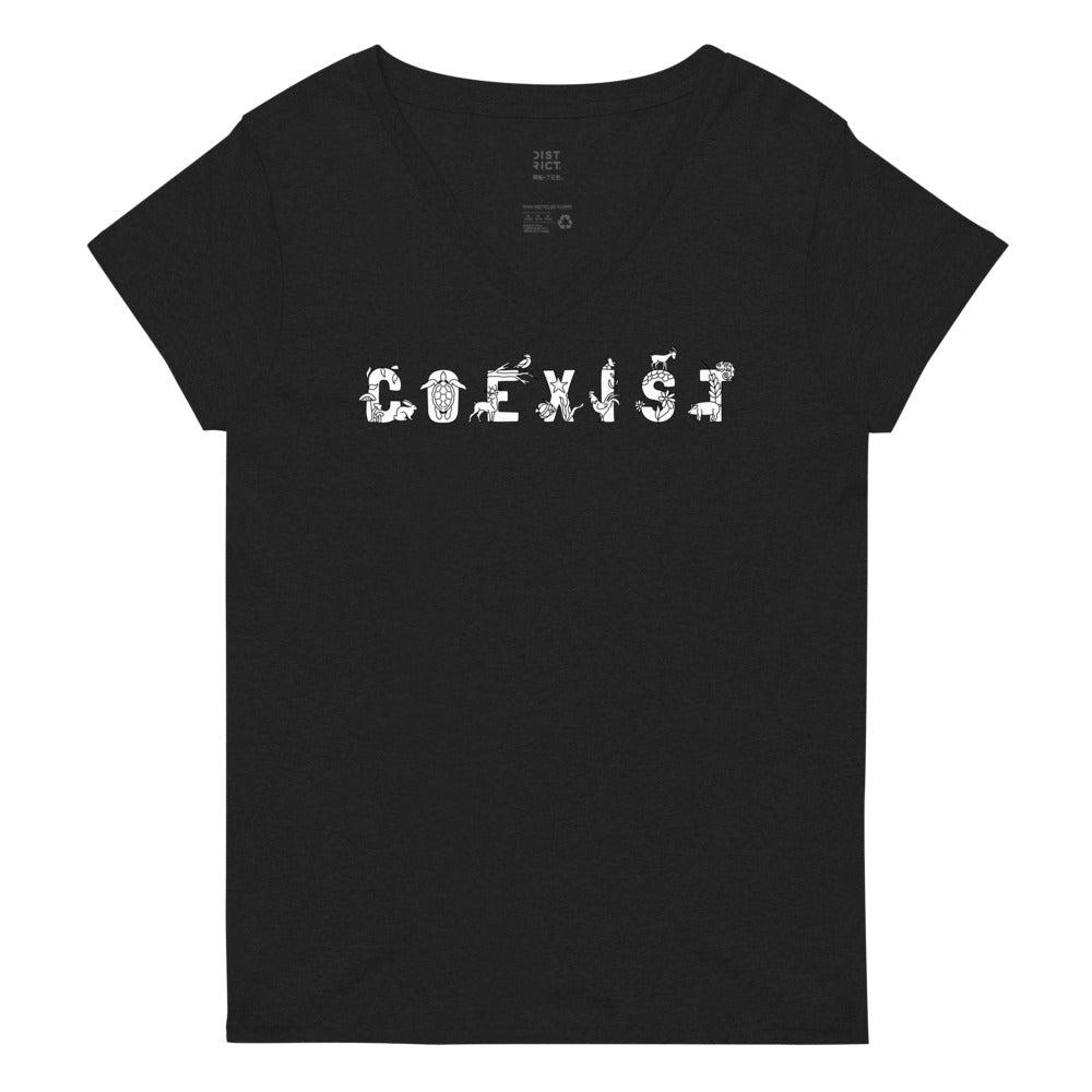 COEXIST Recycled V-neck T-shirt